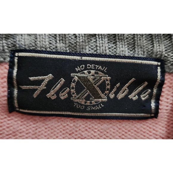 Vintage FleXible Women's Long Sleeve Sweater Pastel Pink/Gray Print Wool Blend S - Picture 5 of 8